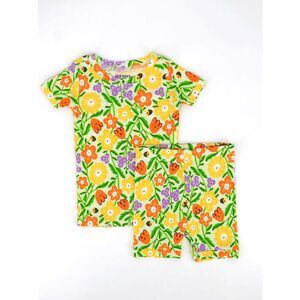 OLD NAVY Unisex Baby Graphic Pajama Shorts - Green Floral 2T
